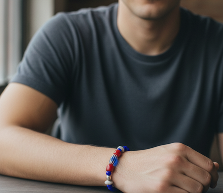 White Heart Beads SLB-74895 BL