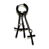 3 Cross BK Stainless Earring & Earcuf STE-72118 BK