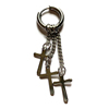 3 Cross WH Stainless Earring & Earcuf STE-72118 WH