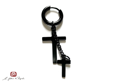 Stainless Earring & Earcuf STE-72120 BK
