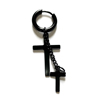 2 Cross BK Stainless Earring & Earcuf STE-72120 BK