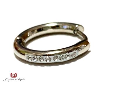 Stainless Earring & Earcuf STE-72131 WH