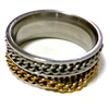 White and Gold ST Stainless Bracelet STR-72254 GD