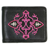 Pink Embroidery Short Wallet レザー 財布 / ウォレ& ペア・アイテム WW-7685