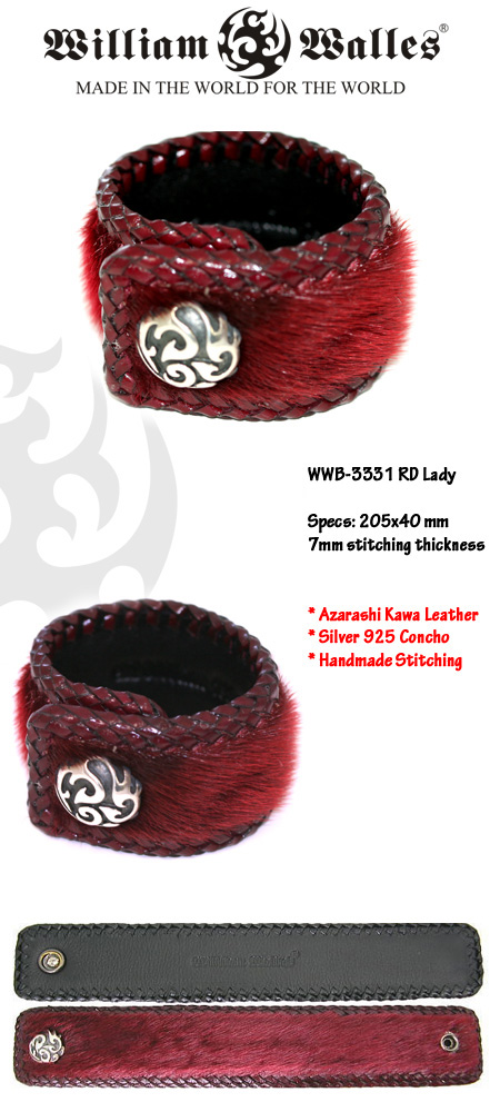 レザーブレスレットレザーブレスレット WWB-3331 RD Lady