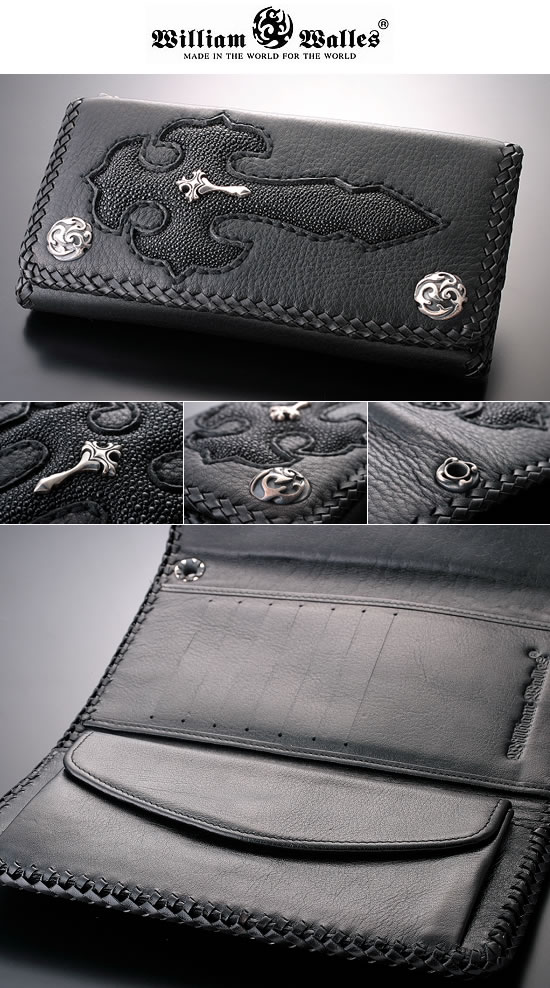 レザー 財布 / ウォレット WW-002 BK-BK