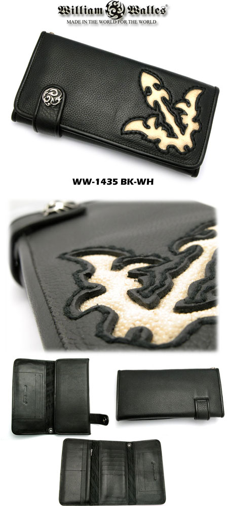 レザー 財布 / ウォレット WW-1435 BK-WH