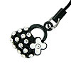 Black Flower Bag Strap Vo[@uXbg ISS-012