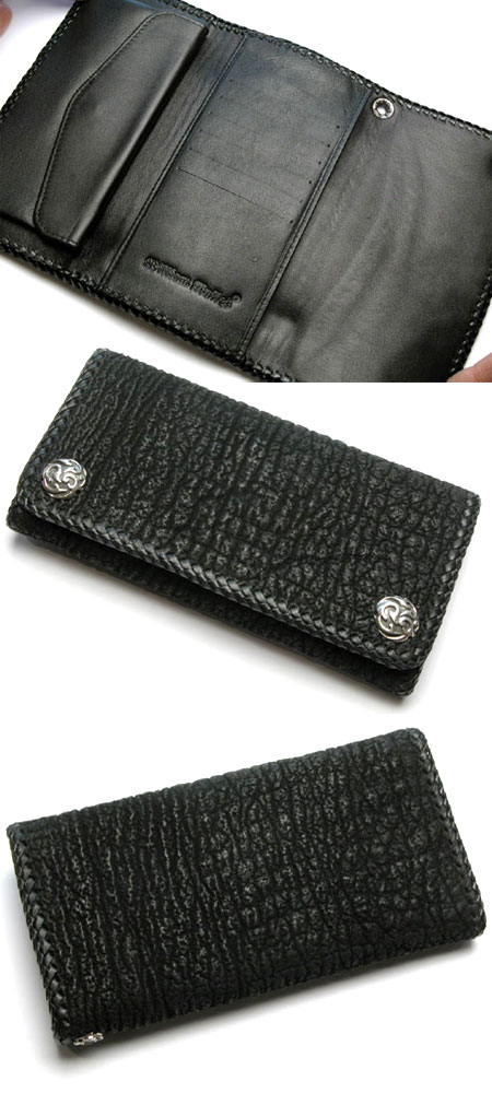 simple walletsレザー 財布 / ウォレット WW-007 SHK BK