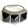 Three Black Spikes Ring Vo[ w / O U[uXbg BFR-10017-BK MENS