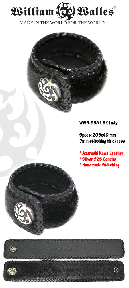レザーブレスレットレザーブレスレット WWB-3331 BK Lady