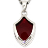 Red Glass Shield Pendant Vo[@y_g Vo[@uXbg WWP-25232