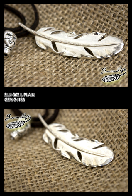 ペンダント・シルバー・silver・ネックレス・セブンライフ・ペンダントトップ・アクセサリー・sevenlife・フェザーシルバー ペンダント SLN-002 L PLAIN