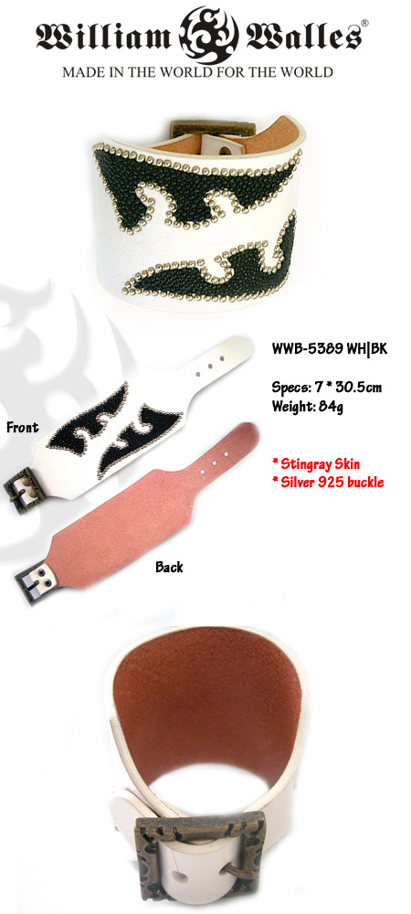 レザーブレスレットレザーブレスレット WWB-5389 WH